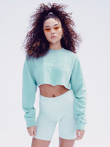 VISUS LOGO CROP CREWNECK • MINT