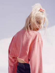 VISUS LOGO CROP CREWNECK • ROSE
